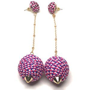 Thread ball Bon Bon earrings ball gold chain